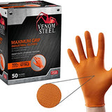 Venom Steel 8-Mil Orange Nitrile Disposable Gloves 50 Count