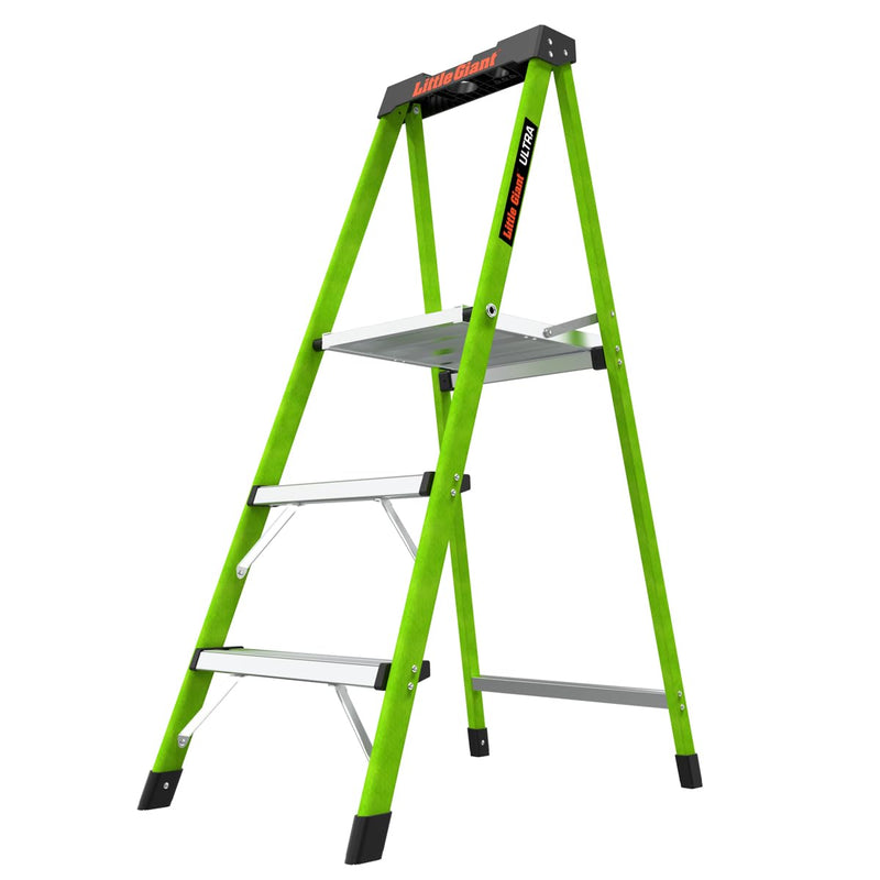 Little Giant Ultra Step Ladder with XL Platform, 3-Step Lightweight Foldable