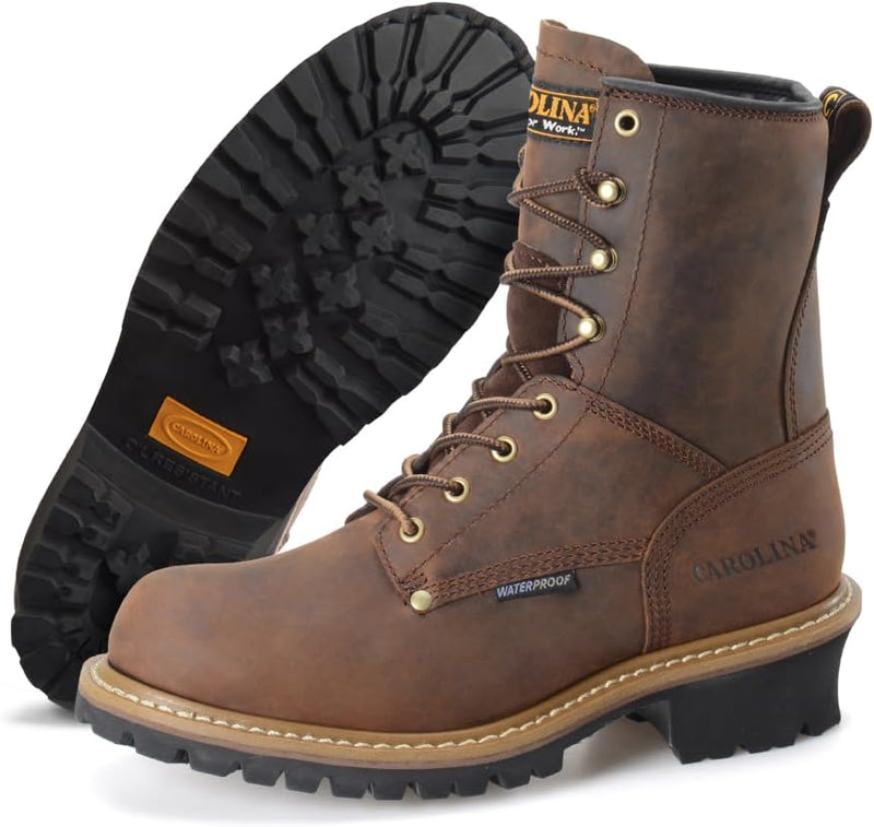 Carolina 8 Inch Steel Toe Waterproof Logger Boot