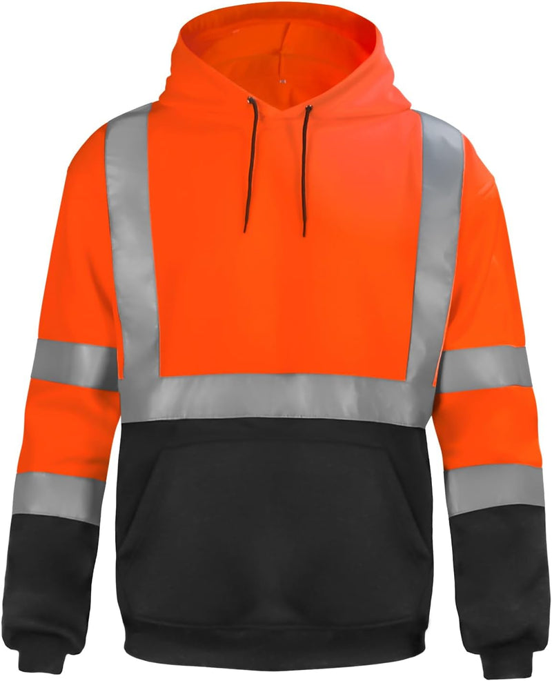 Sesafety B0DPZ32GST Class 3 Hi-Vis Pullover Hoodie — Orange