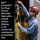 3M Ear Plugs, 5 Pairs/Pack, E-A-Rsoft Yellow Neons VP311-4106, Metal Detectable Cord, Disposable, Foam, NRR 32, Drilling, Grinding, Machining, Sawing, Sanding, Welding