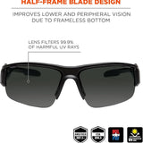 Ergodyne Skullerz DAGR Half-Frame Safety Glasses — ANSI Z87.1+