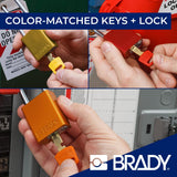 Brady SafeKey ALU-PRP-38ST-KD Lockout Padlock — Aluminum Purple