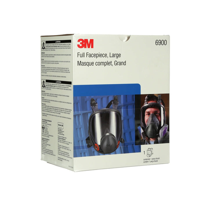 3M 6900 large full facepiece respirator packaging on a white background