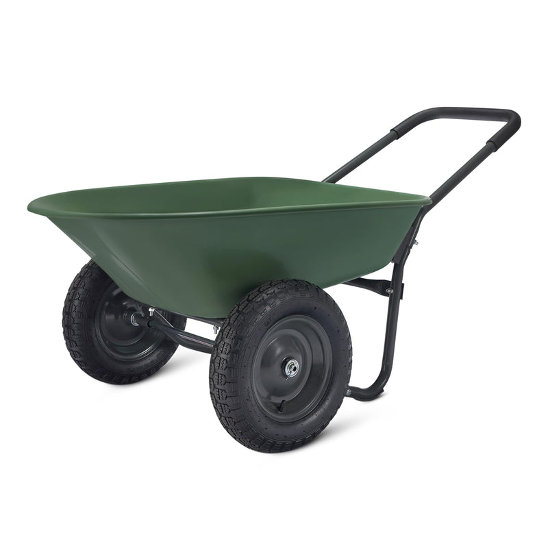 Amazon Basics Garden Wheelbarrow, Heavy Duty, 330 Pounds Capacity, 3.7 Cubic Feet
