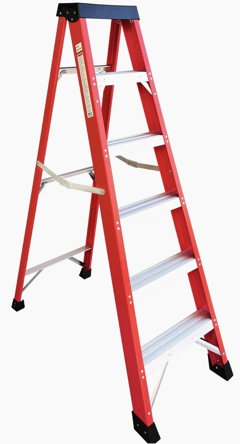 6-Foot Fiberglass Platform Step Ladder, 500 Pound Capacity, Type IA, Folding Step Ladder