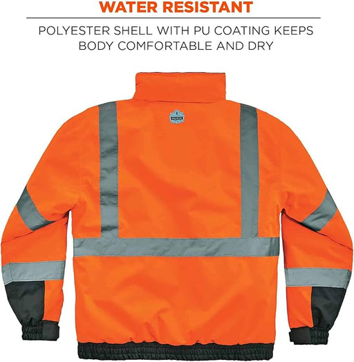 Ergodyne 8377 Hi-Vis GloWear Type R Class 3 Bomber Jacket Orange