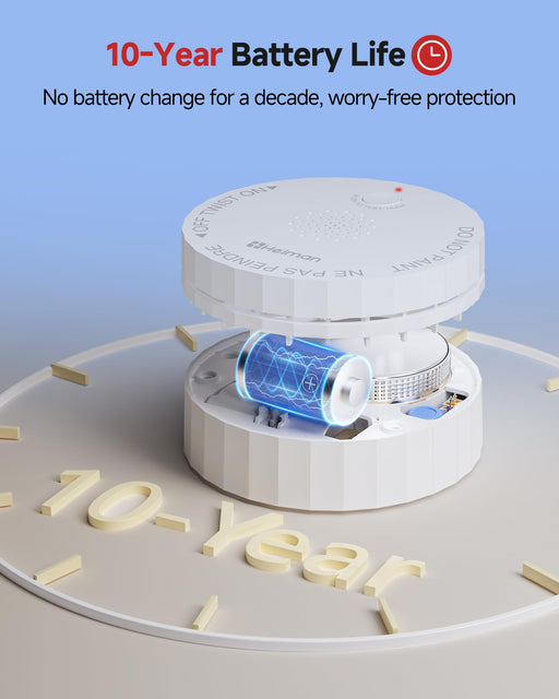 Heiman S1-S Photoelectric Smoke Detector 10-Year Battery