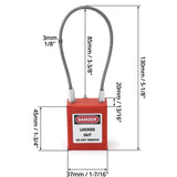 QWORK QS8899 LOTO Cable Locks — 4-Pack Steel with Keys
