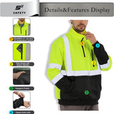Sesafety B0D2XQYCX7 Class 3 Hi-Vis Quarter-Zip Sweatshirt — Yellow