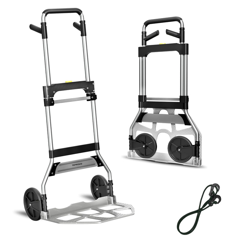 Folding Hand Truck Dolly Cart, 340LB Capacity Portable Aluminum Dolly Cart with