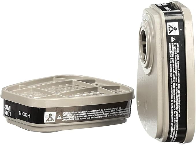 Two 3M 6001 filter cartridges on a white background