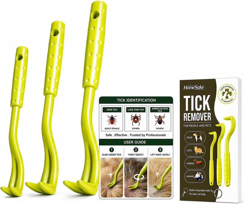 Homesake Tick Remover Tool for Dogs, Cats & Humans, 3 Pack