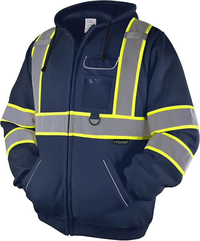 TICONN TICONN-1903 Hi-Vis Class 3 Fleece Full-Zip Hoodie Jacket