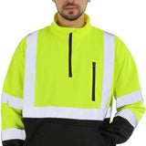 Sesafety B0D2XQYCX7 Class 3 Hi-Vis Quarter-Zip Sweatshirt — Yellow