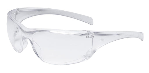 Clear 3M 11819-00000-20 safety glasses on a white background