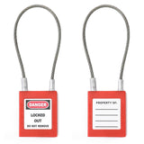 QWORK QS8899 LOTO Cable Locks — 4-Pack Steel with Keys