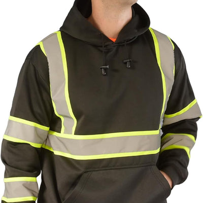 Sesafety B0CBZ7WBBT Class 3 Hi-Vis Pullover Hoodie — Black Trim