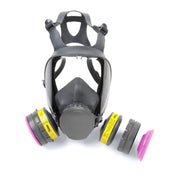 Moldex M9003 Full Face Respirator mask with filter cartridges on a white background
