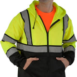 Sesafety B0CBZ8B66D Class 3 Hi-Vis Full-Zip Safety Hoodie — Yellow