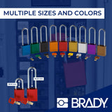 Brady SafeKey ALU-PRP-38ST-KD Lockout Padlock — Aluminum Purple