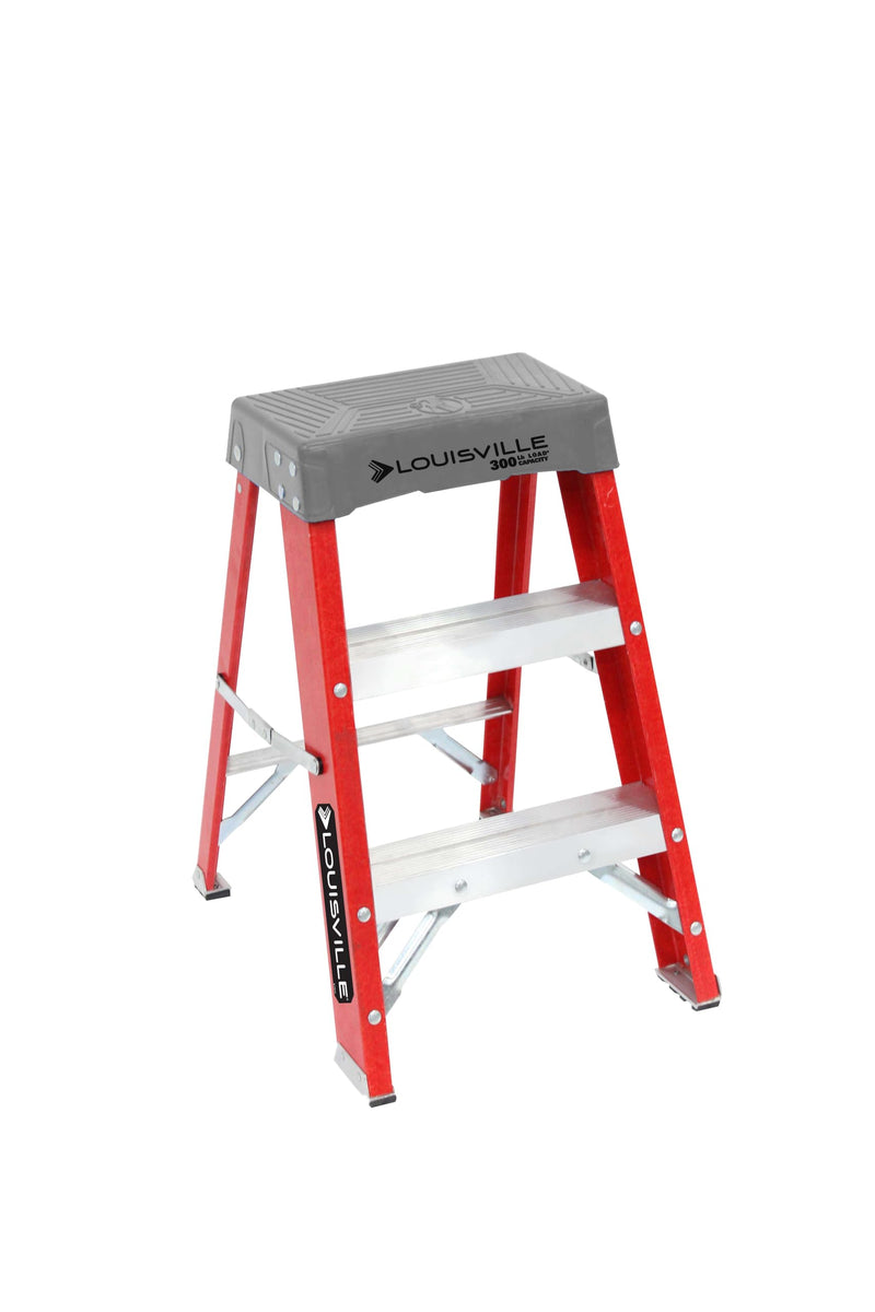 Louisville Ladder 2-Foot Fiberglass Step Stool Industrial, 300-Pound Load Capacity, Type