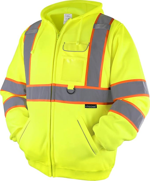 TICONN TICONN-1479 High Visibility Safety Sweatshirt Hoodie