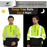 Sesafety B0D2XQYCX7 Class 3 Hi-Vis Quarter-Zip Sweatshirt — Yellow