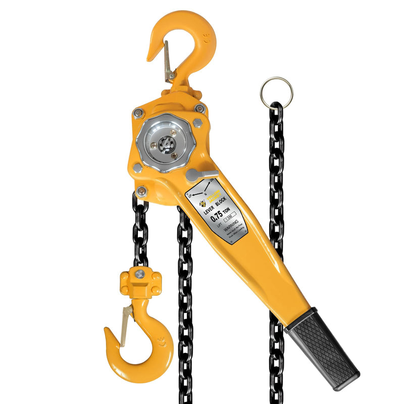 YELLOW JACKET 3/4 Ton Manual Lever Chain Hoist, G80 Galvanized Carbon Steel with Weston