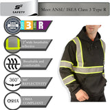 Sesafety B0CBZ7WBBT Class 3 Hi-Vis Pullover Hoodie — Black Trim