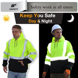 Sesafety B0B4JDPKCD Class 3 Hi-Vis Pullover Hoodie — Yellow