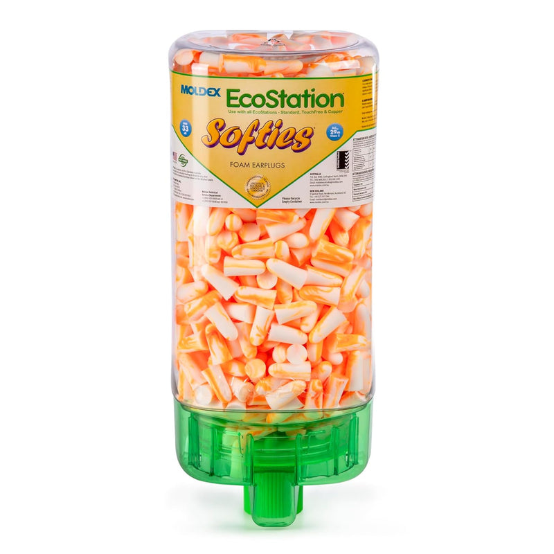 Moldex 6701 Softies EcoStation Uncorded Earplug Dispenser — NRR 33dB, 500 Pairs