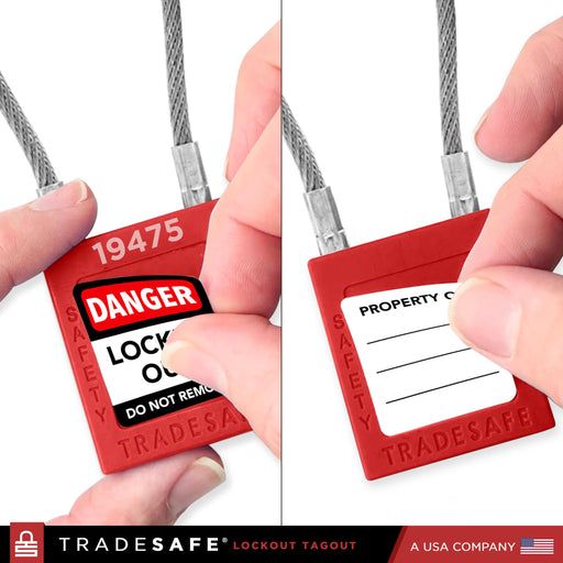 TRADESAFE TSC2KD10R LOTO Steel Cable Locks with Keys