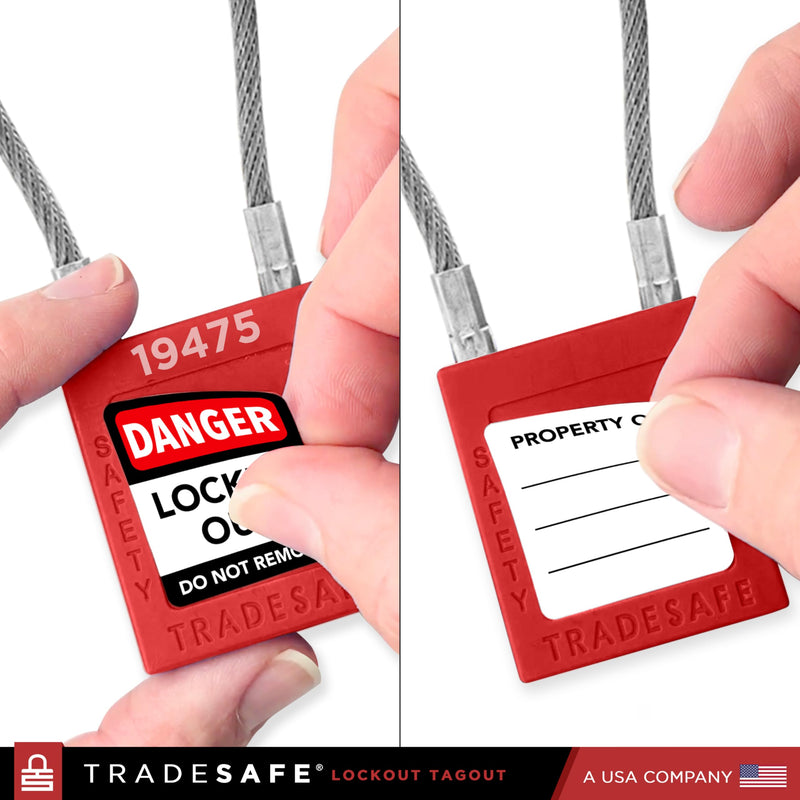 TRADESAFE TSC2KD10R LOTO Steel Cable Locks with Keys