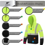 Sesafety B0B24WMRQG Class 3 Hi-Vis Full-Zip Hoodie — Yellow