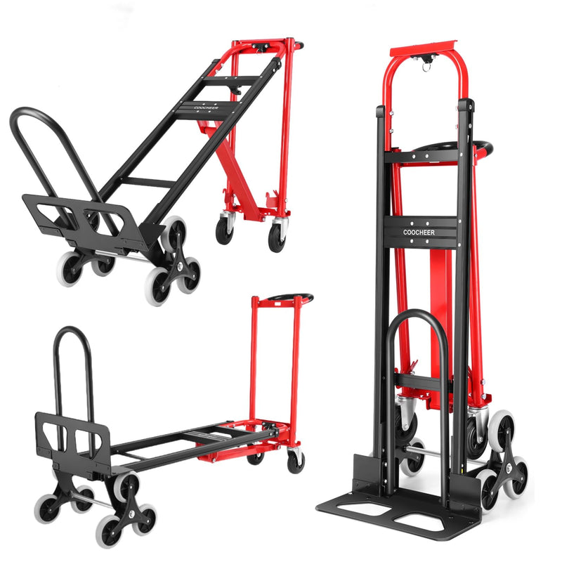 Heavy Duty 1000LBS Stair Climbing Dolly, 3 in 1 Convertible Hand Truck, Folding Hand