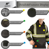 Sesafety B0CBZ7WBBT Class 3 Hi-Vis Pullover Hoodie — Black Trim