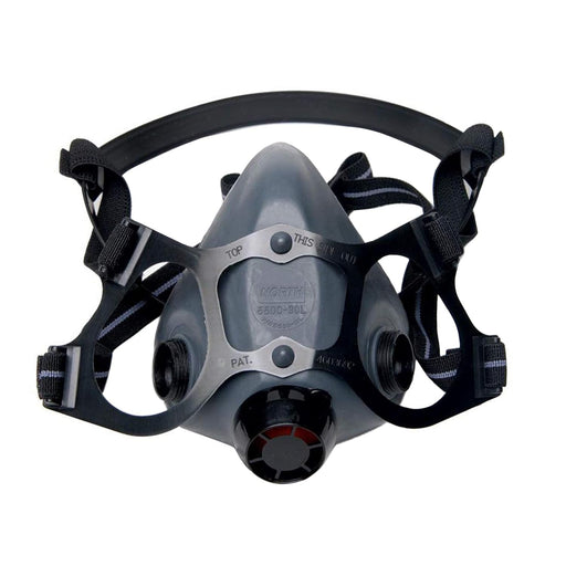  North 550030M Half Mask Respirator with black straps on a white background
