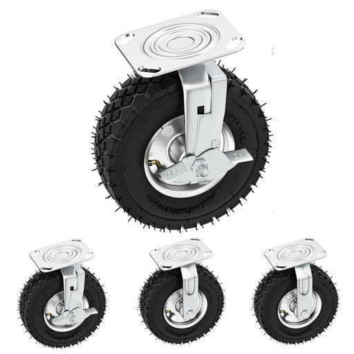Generic 8 Inch Pneumatic Caster Wheels with Brak