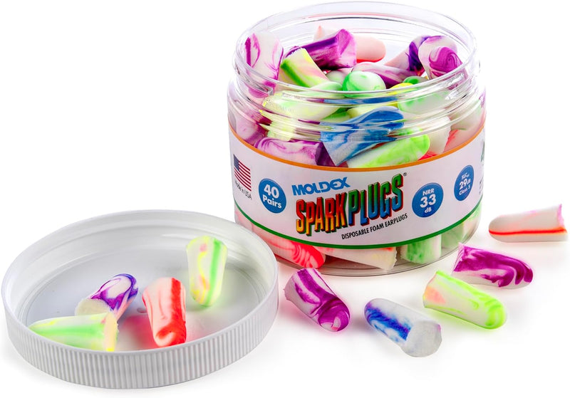 Moldex 6684 SparkPlugs Uncorded Foam Earplug Jar — NRR 33, 50 Pairs