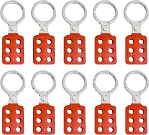 BULANGDI Lockout Hasp, Red Aluminum 1.5in Jaw, Extended Jaw, 10 Pack