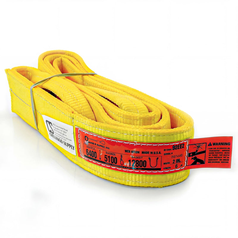DD Sling USA Made 2 in Wide 2-Ply Twisted Eye Nylon Lifting Sling