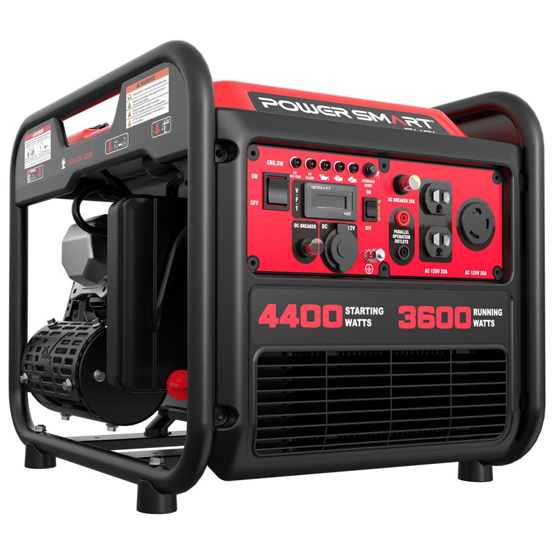 PowerSmart 4400-Watt Open Frame Inverter Generator, Gas Powered, CO Sensor, Lightweight