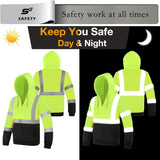 Sesafety B0B24WMRQG Class 3 Hi-Vis Full-Zip Hoodie — Yellow