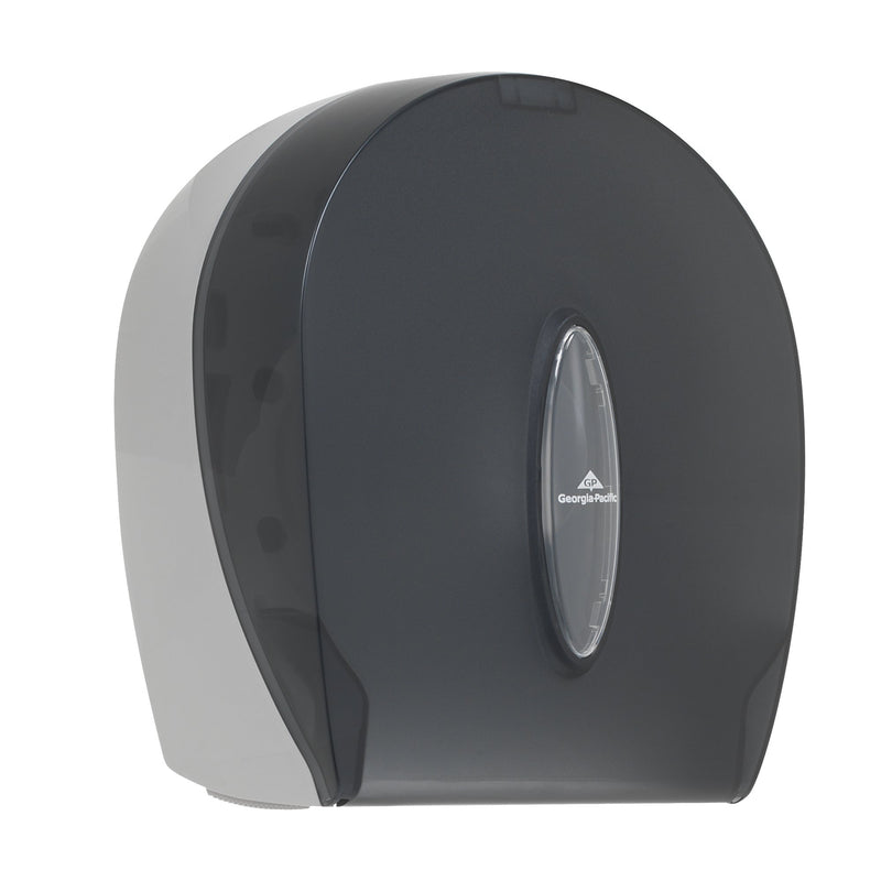 Georgia-Pacific 59009 Single-Roll Jumbo Toilet Paper Dispenser, Translucent Smoke