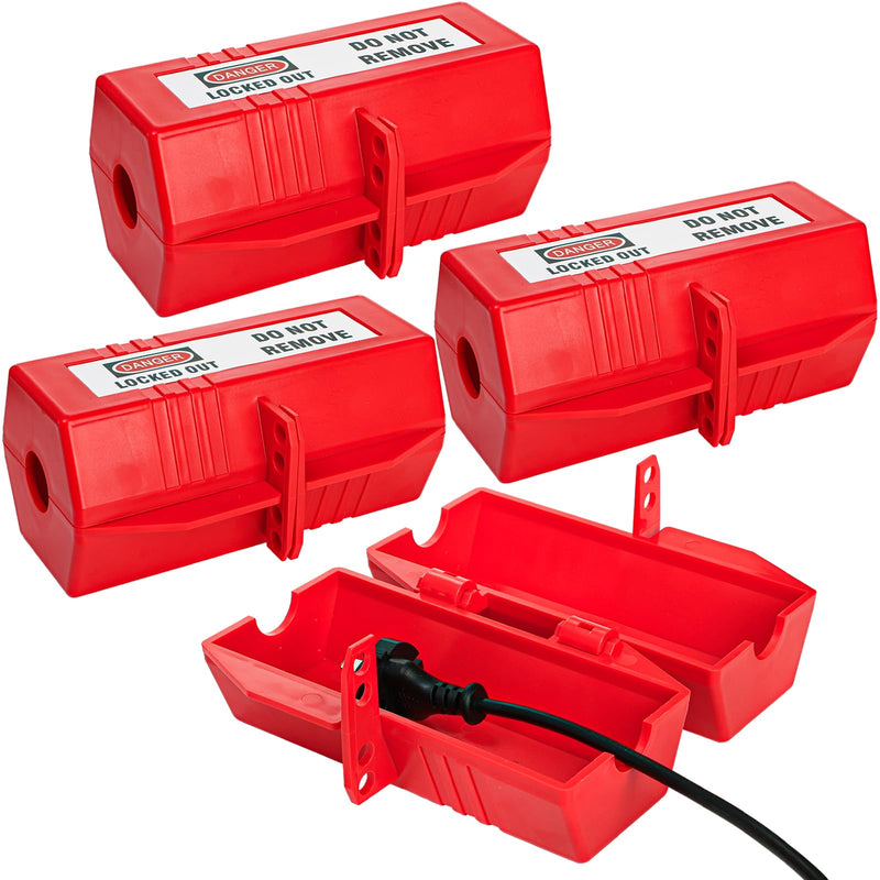 WUWEOT 3 Pack Plug Lock for Lockout Tagout, Large 6.6 x 3 Inch Power Cord Lockout