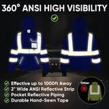 TICONN TICONN-1497 Hi-Vis Class 3 Safety Sweatshirt Hoodie — Blue