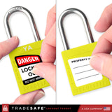 TRADESAFE TSKAU10YL Lockout Tagout Lock Set — Yellow 10-Pack