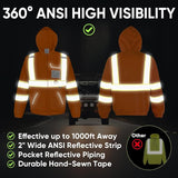 TICONN TICONN-1491 Hi-Vis Class 3 Safety Sweatshirt Hoodie