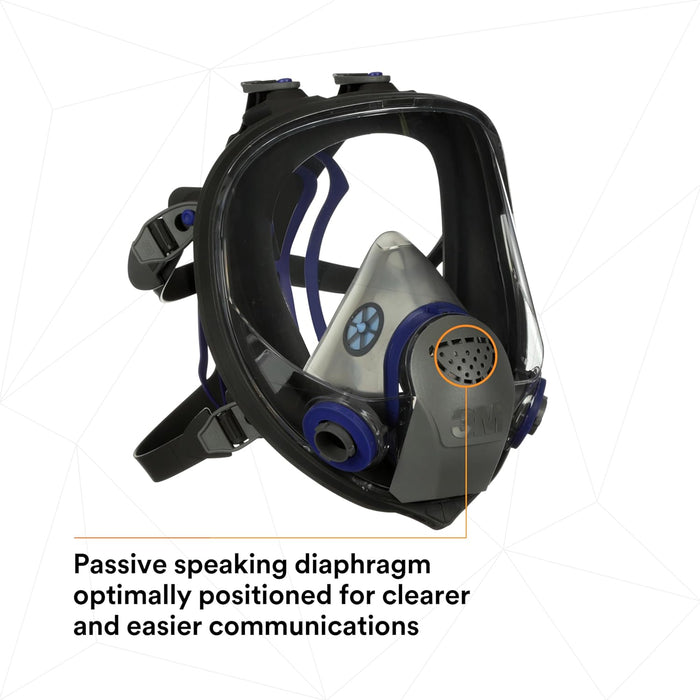 3M FF-403 Full-face mask with passive speaking diaphragm on a white background